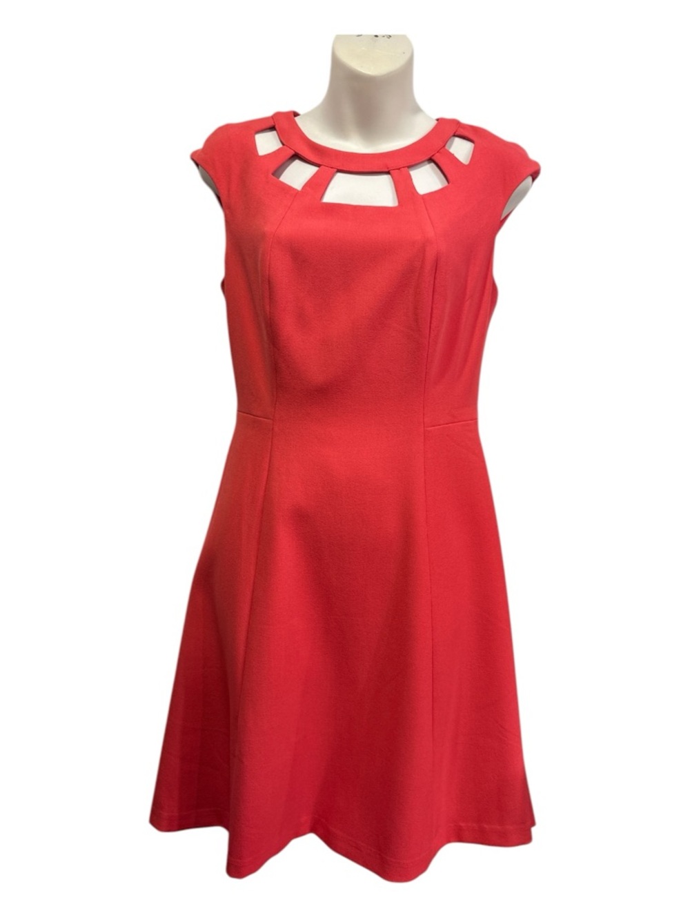 Vince Camuto coral pink Cutout Neck A-Line Mini Dress size 4.